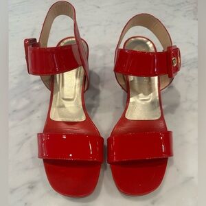 Elegant Red Patent Leather Sandals